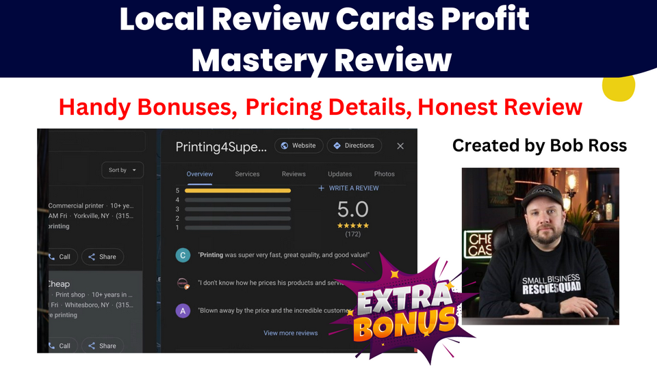 Local Review Cards Profit Mastery Review & Handy Bonuses