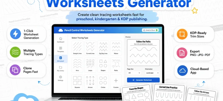 Pencil Control Worksheets Generator Review: Create Activity Book Interiors Faster With Ready-To-Customize Tracing Worksheets